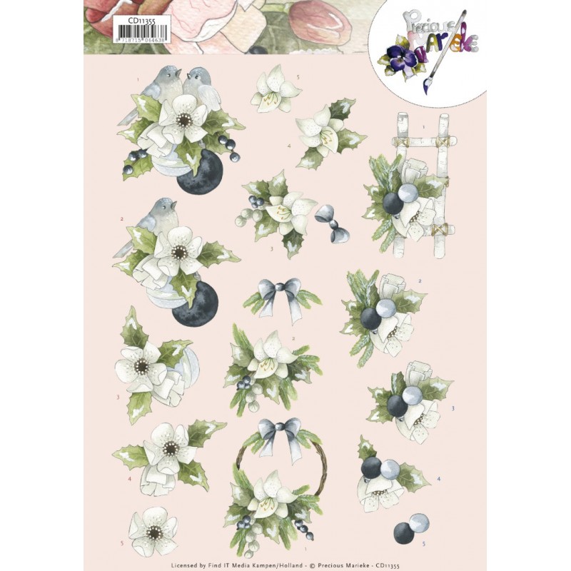 Blueberry Christmas 3D Cutting Sheet by Precious Marieke