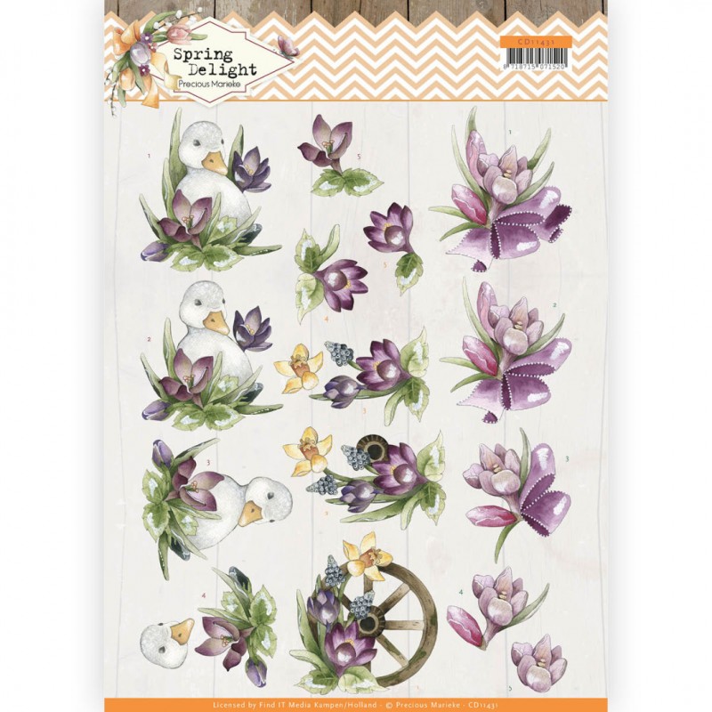 Purple Crocus﻿ Spring Delight 3D Cutting Sheet by Precious Marieke