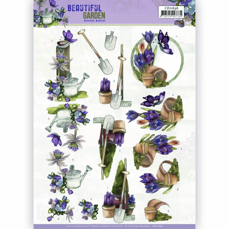 Butterfly Beautiful Garden 3D Cutting Sheet by Precious Marieke