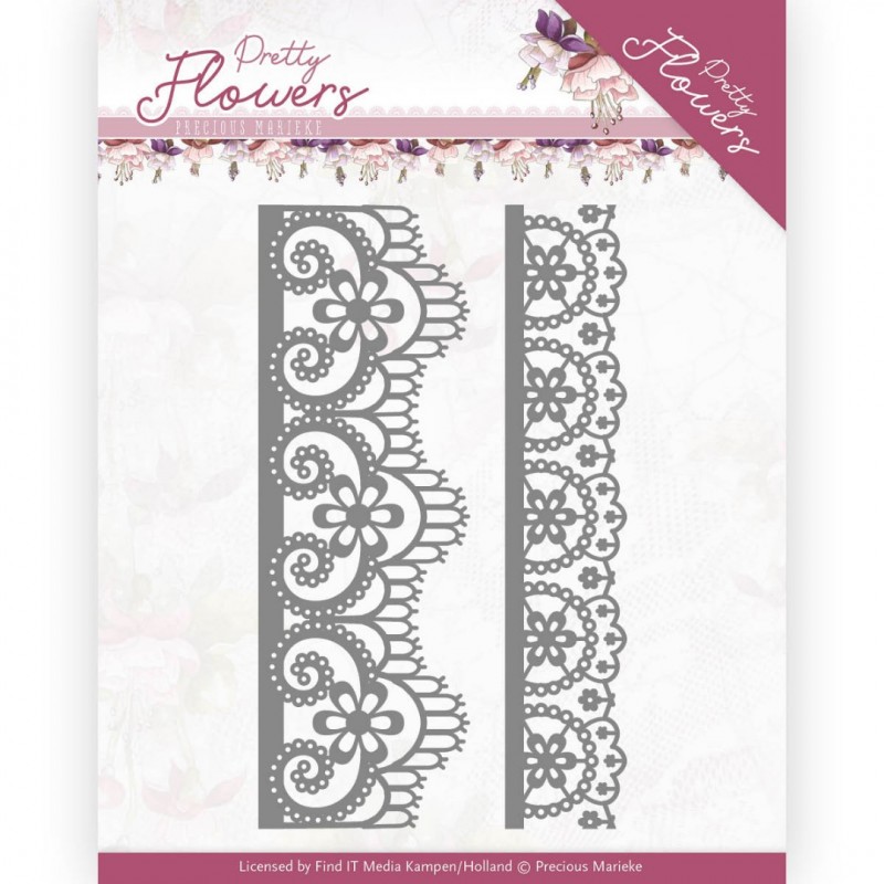 Lace Border Pretty Flowers Cutting Die by Precious Marieke