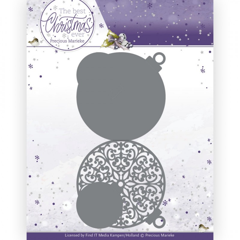 Dies - Precious Marieke - The Best Christmas Ever - Christmas Bauble Shape Card