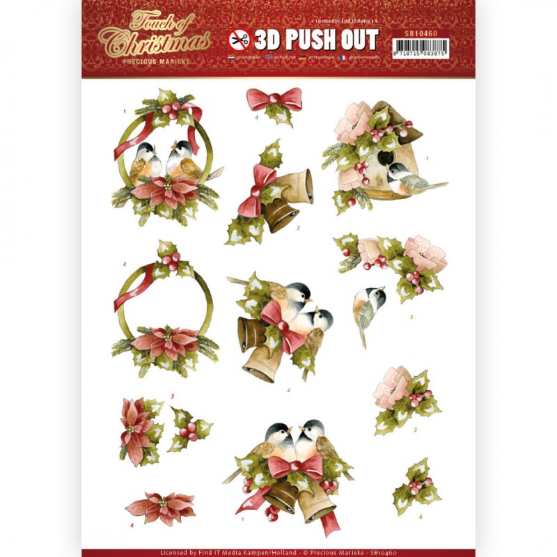 3D Push Out - Precious Marieke - Touch of Christmas - Birds