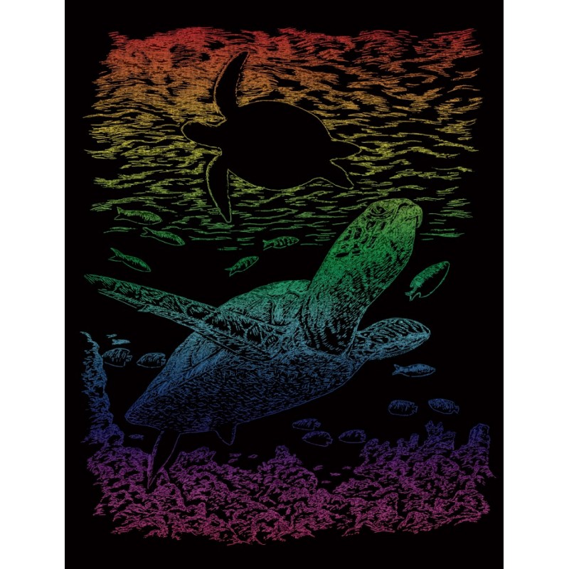 SEA TURTLE Rainbow Engraving