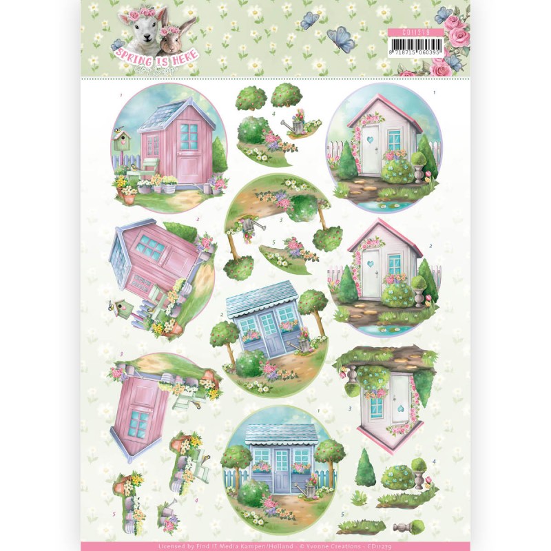 Garden Sheds - Spring is Here 3D-Knipvel Amy Design