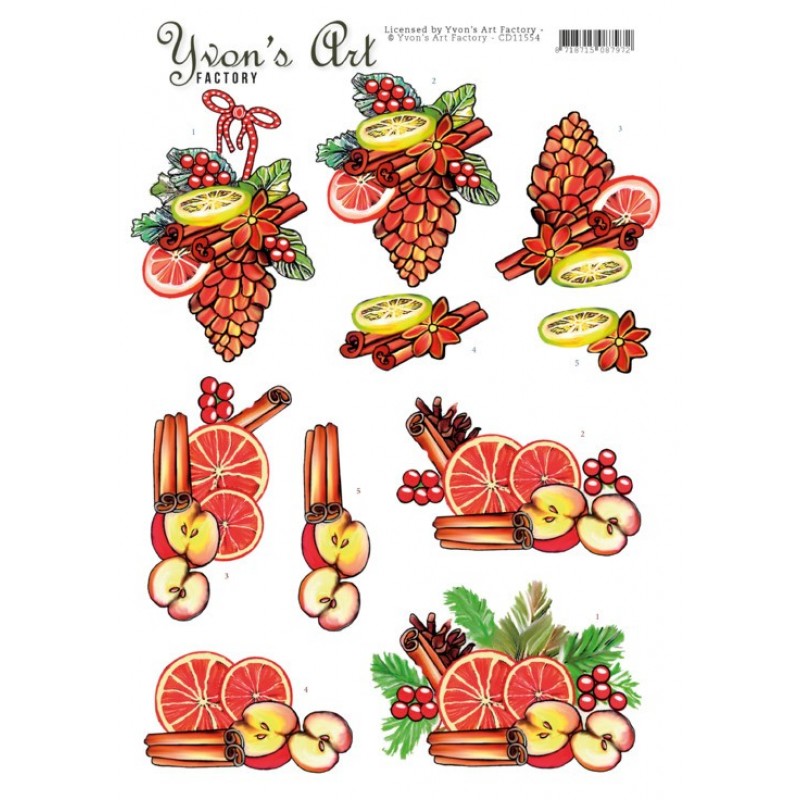 Christmas Fruit 3D Cutting Sheet by Yvon's Art