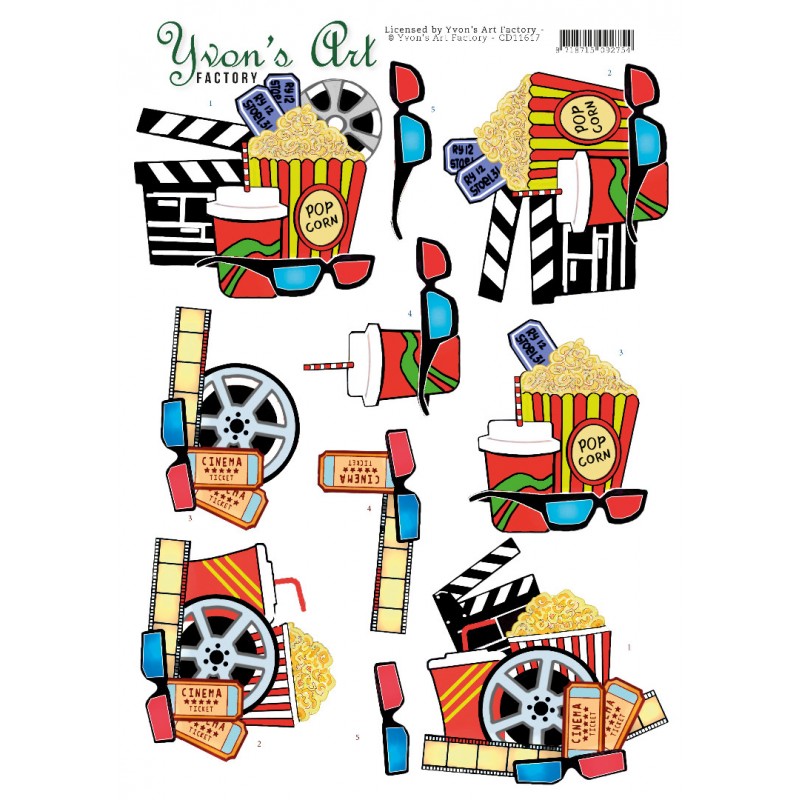 Cinema 3D Cutting Sheet by  Yvon's Art