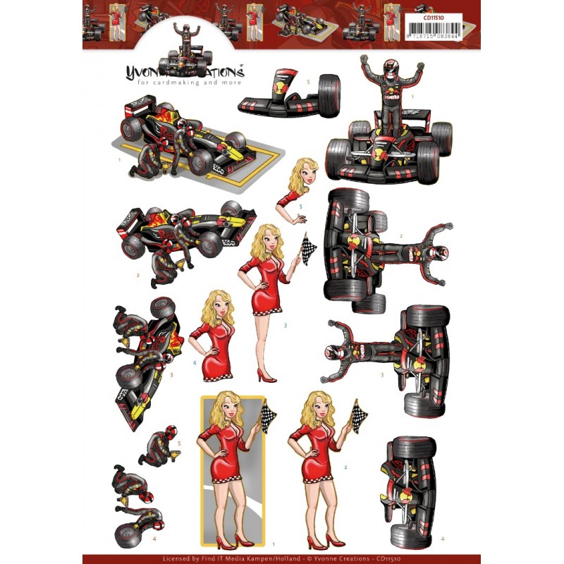 Formula 1 3D Cutting Sheet by Yvonne Creations
