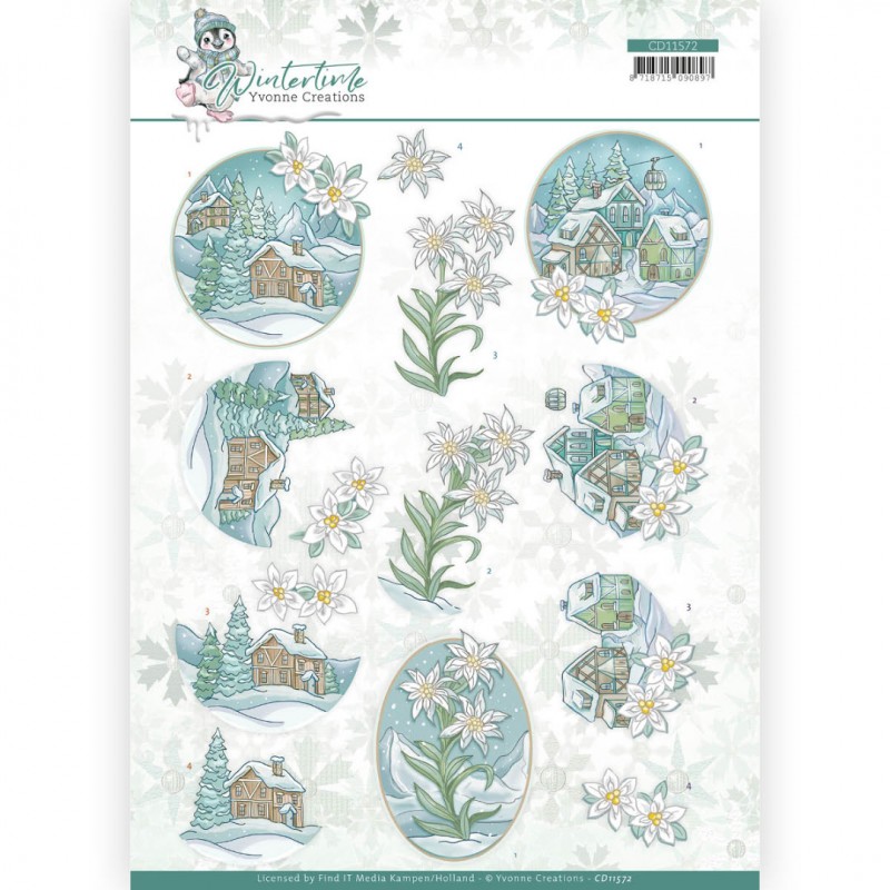 Edelweiss - Wintertime 3D Cutting Sheet by Yvonne Creations