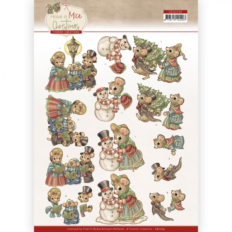 3D Cutting Sheet - Yvonne Creations - Have a Mice Christmas - Christmas Carol