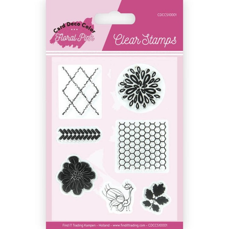 Clear Stamps - Floral Pink van Card Deco Color 