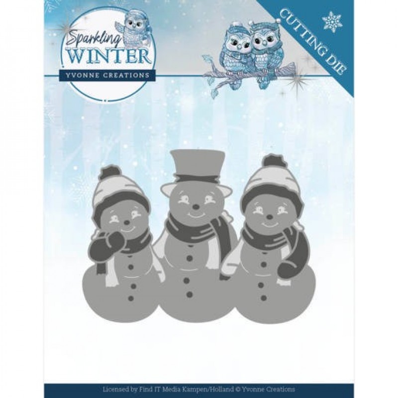 Sprankelende Sneeuwpoppen Snijmal -  Sparkling Winter van Yvonne Creations