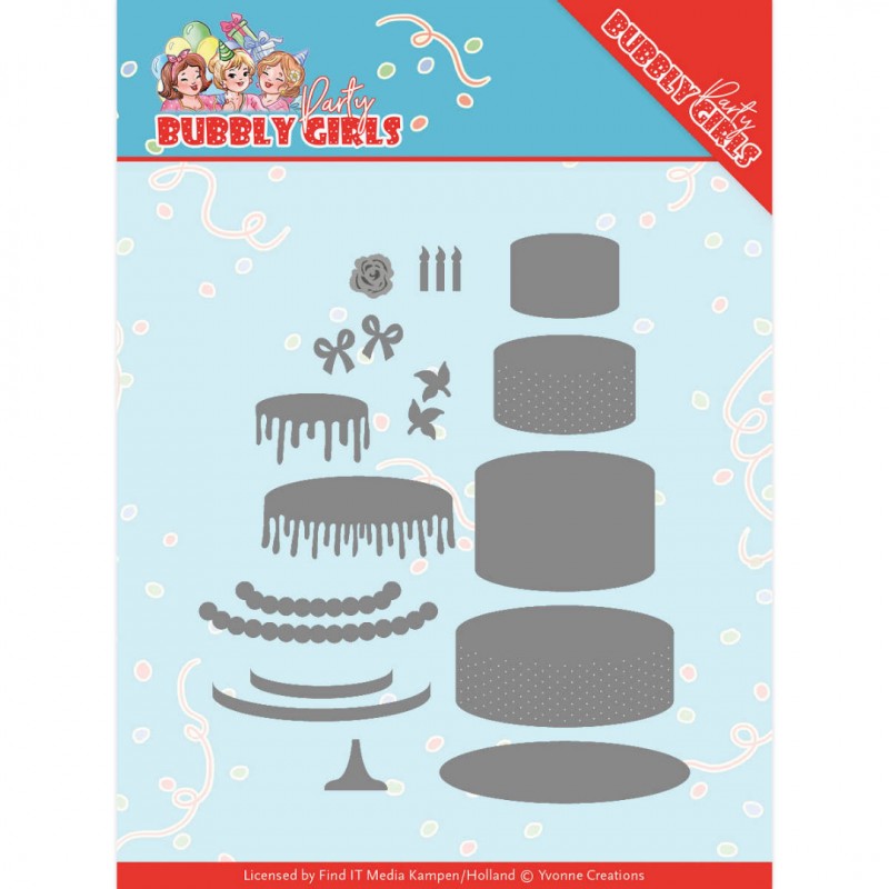 Birthday Cake Bubbly Girls Party Cutting Die by Yvonne Creations