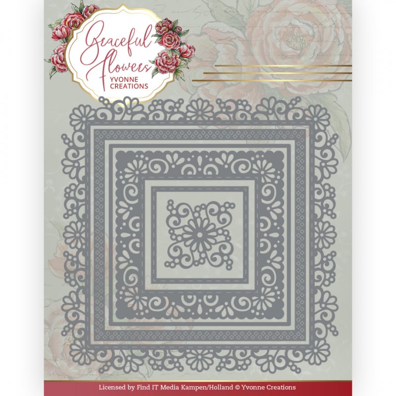 Dies - Yvonne Creations - Graceful Flowers - Graceful Square