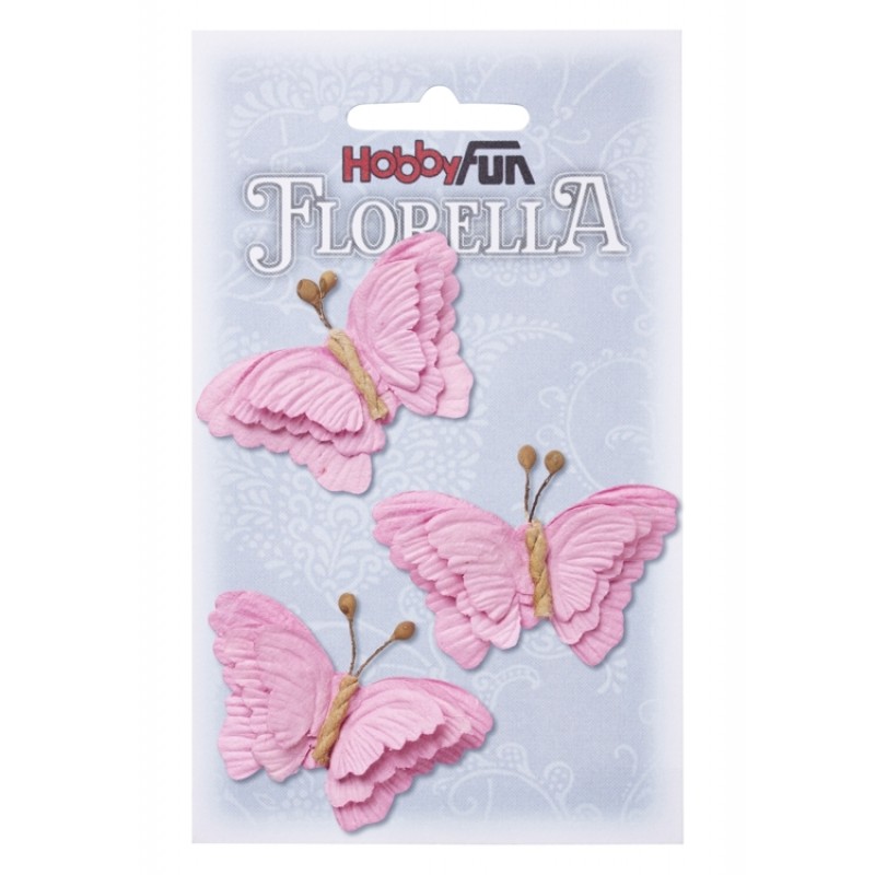 FLORELLA-Butterflies Pink, 6cm