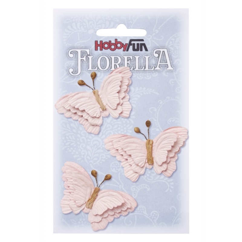 FLORELLA-Butterflies Light Pink, 6cm