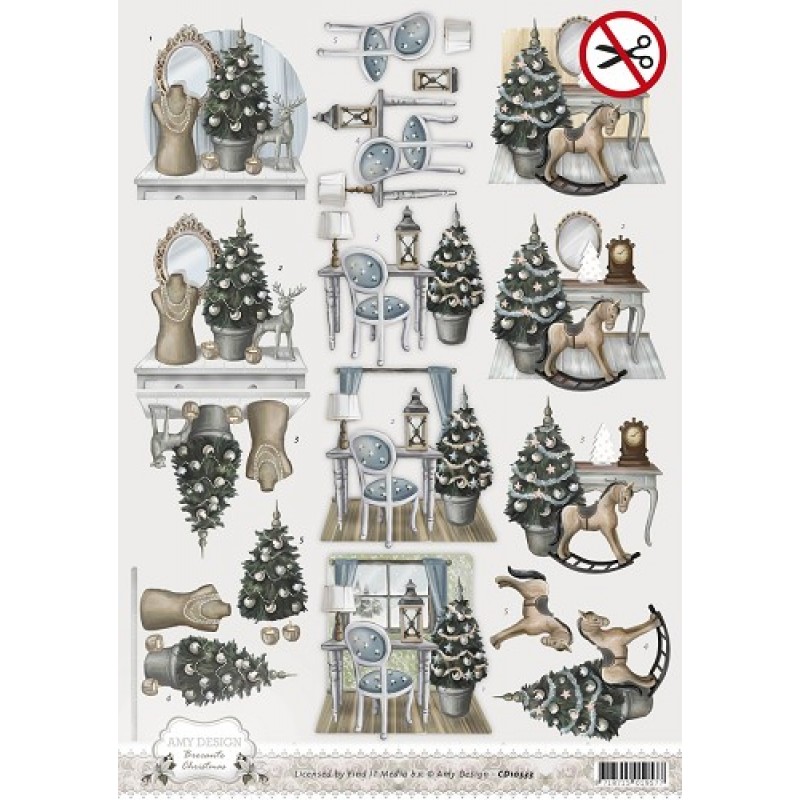 Nr. 1 Brocante Christmas 3D-Push-Out Amy Design