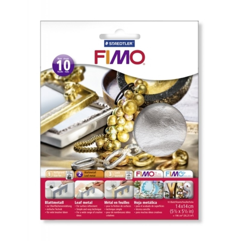 Fimo bladmetaal zilver 10 vel