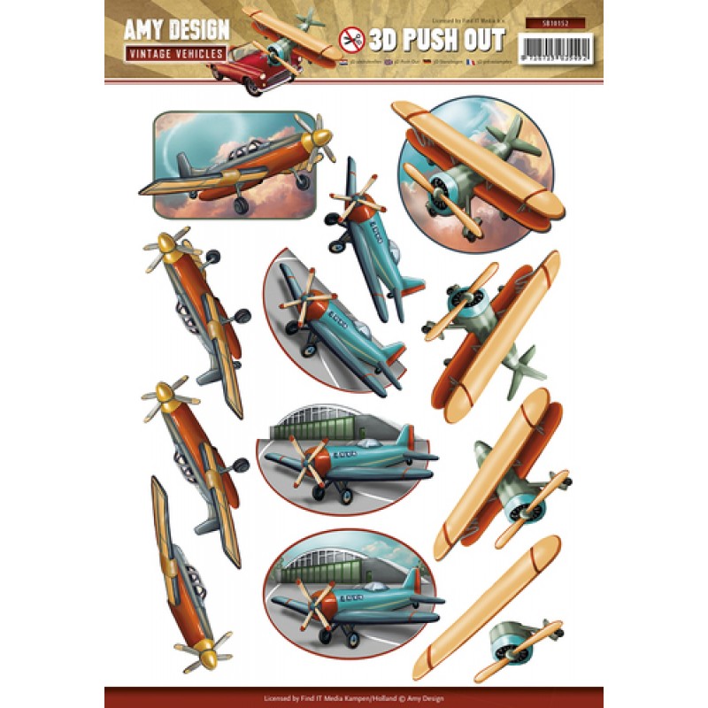 Nr. 2 Vintage Vehicles 3D-Push-Out Amy Design