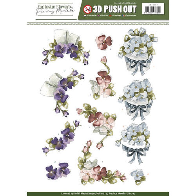 Nr. 3 Fantastic Flowers 3D-Uitdrukvel Push-Out Precious Marieke