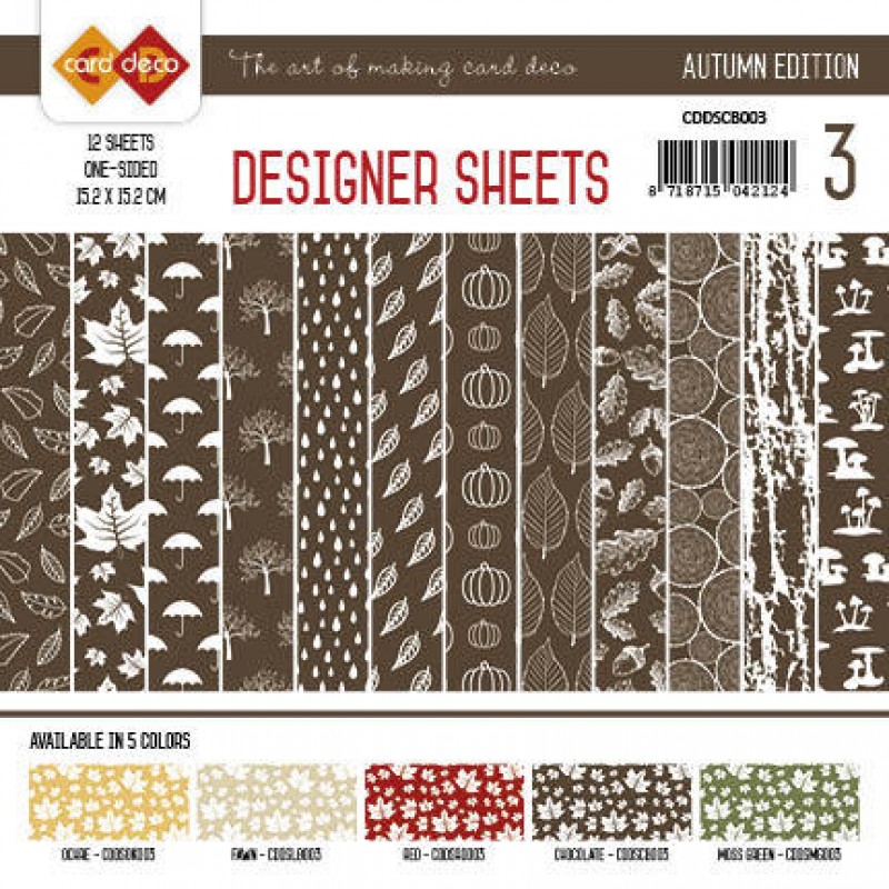 Chocolate Autumn Colors Designer Sheets 3 by Card Deco