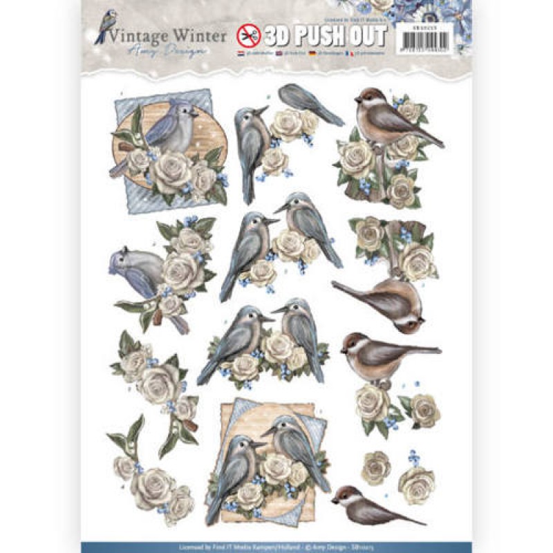 Winter Birds - Vintage Winter 3D-Push-Out Amy Design