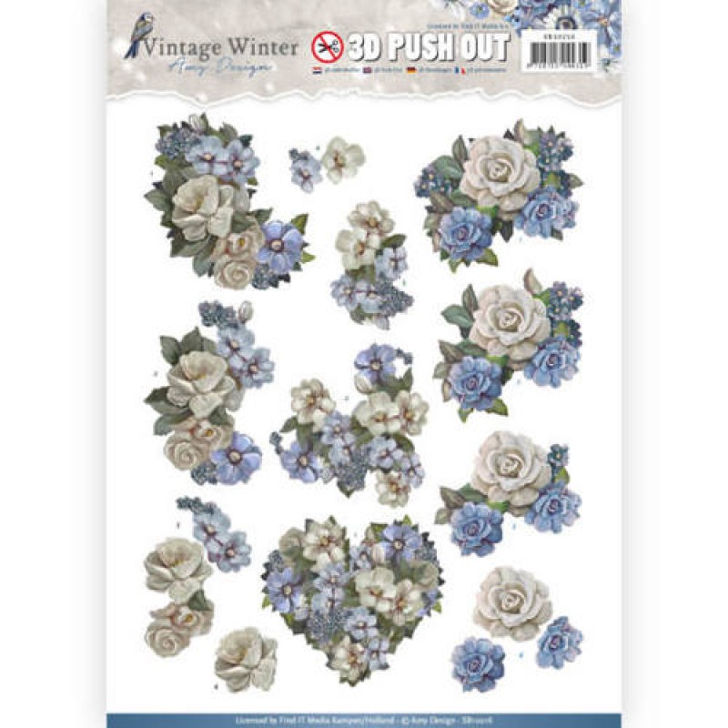 Winter Flowers - Vintage Winter 3D-Push-Out Amy Design