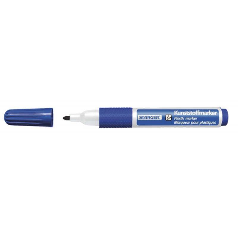 Plastic marker blauw