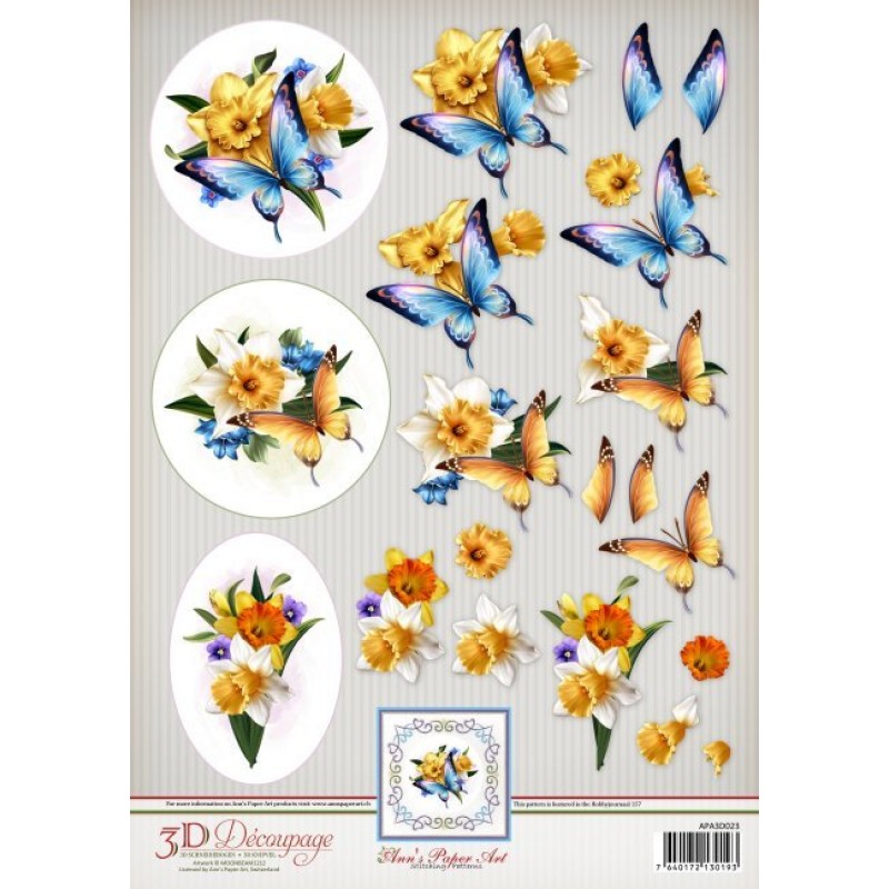 Daffodils 3D Cutting Sheet by Ann's Paper Art