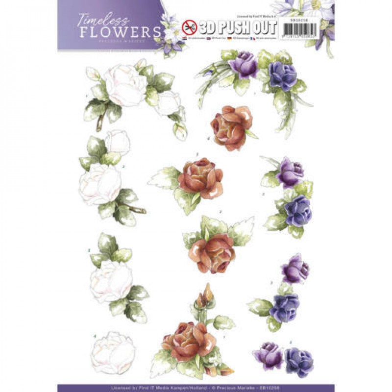 Roses Timeless Flowers 3D-Uitdrukvel Push-Out Precious Marieke