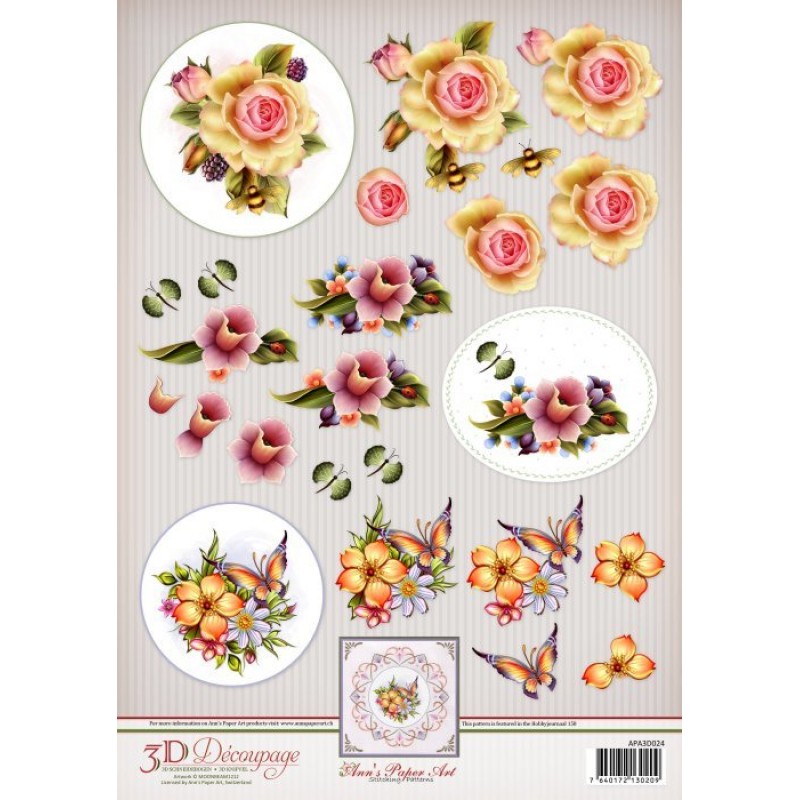 Spring Flowers 3D Decoupage Sheet Ann's Paper Art