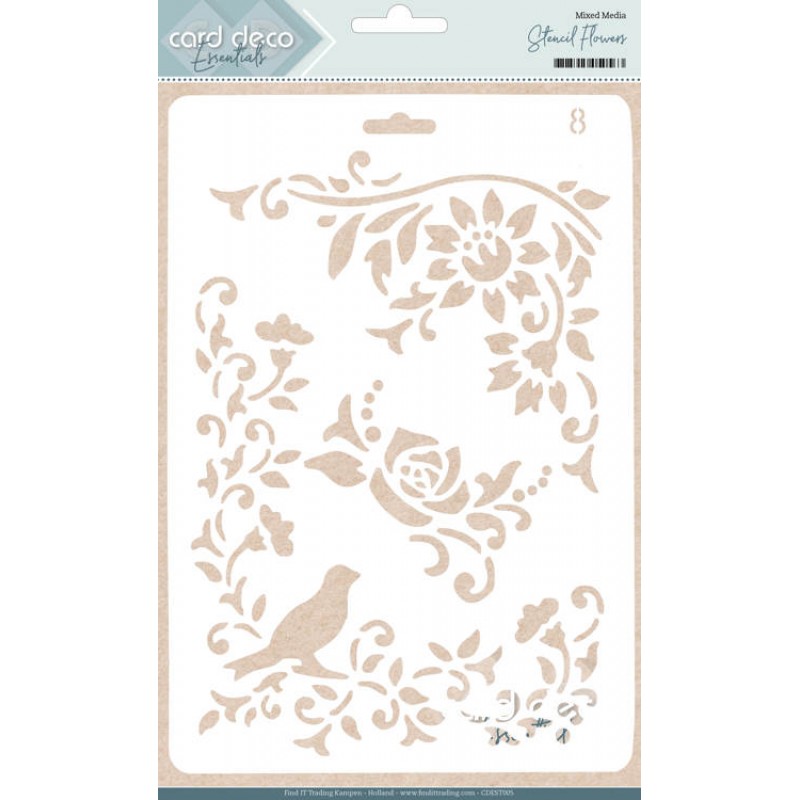 Card Deco Essentials Stencil Flowers