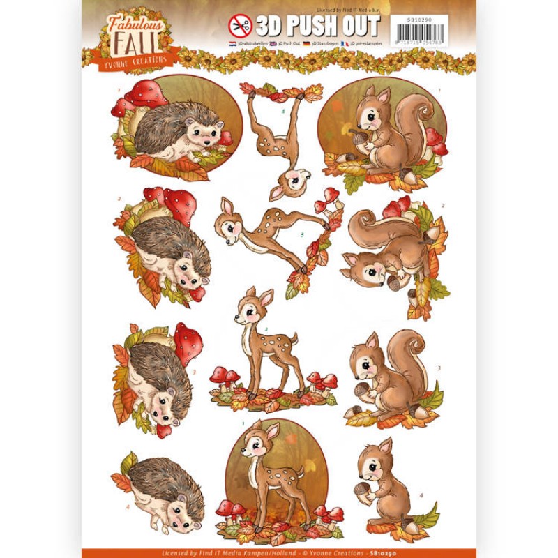 Fabulous Animals Fabulous Fall 3D-Uitdrukvel Push-Out Yvonne Creations