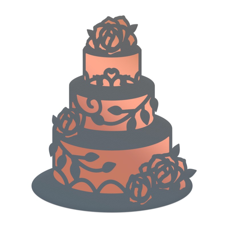 Cut & Foil Die - Lavish Ballroom - Wedding Cake - 67 x 80mm | 2.6 x 3.1in