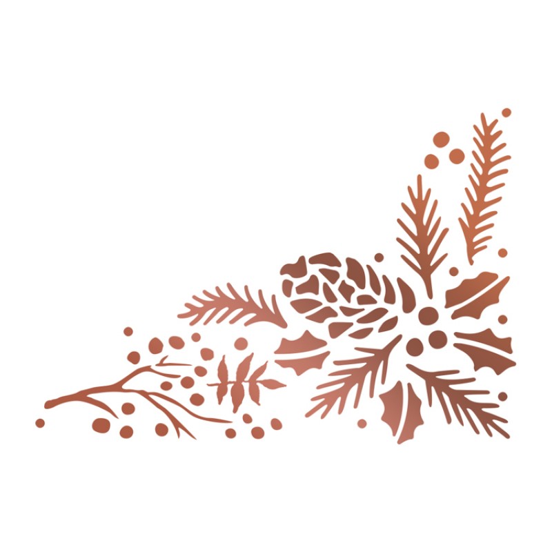 Hotfoil Stamp - Highland Christmas - Pinecone Corner (1pc)