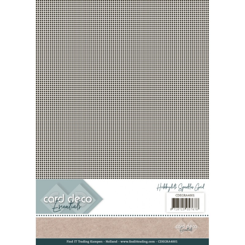 Card Deco Essentials Hobbydots Sparkles Grid A4