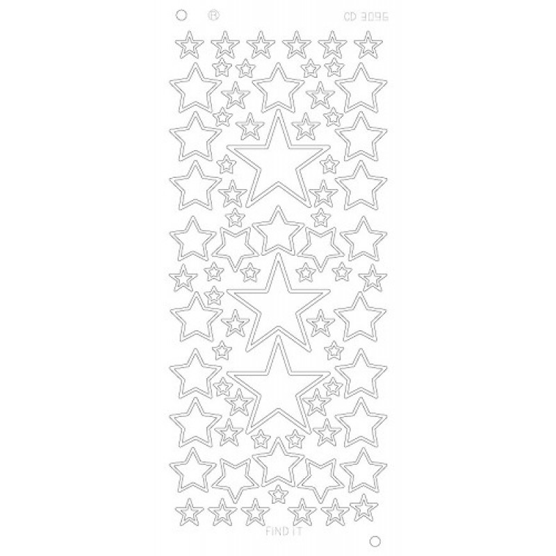 Stars various sizes Platinum - Zilver