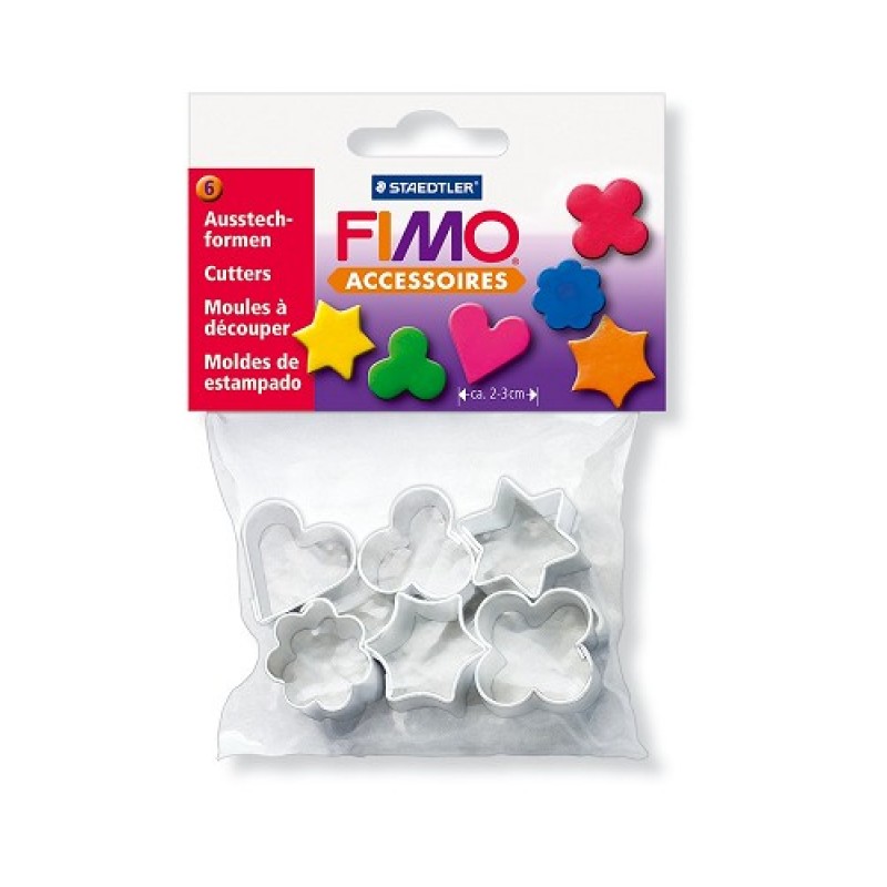 Fimo 6 metalen uitsteekvormen