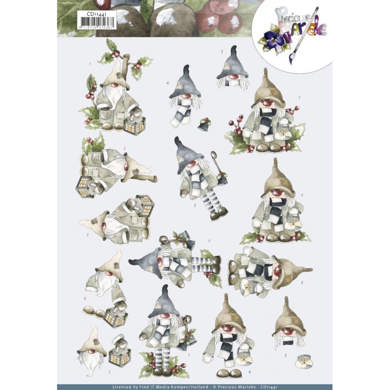 3D Cutting Sheets - Precious Marieke - Christmas Gnomes