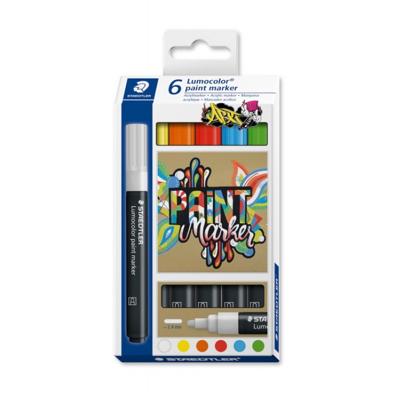 Lumocolor paint marker ronde punt - set 6 st