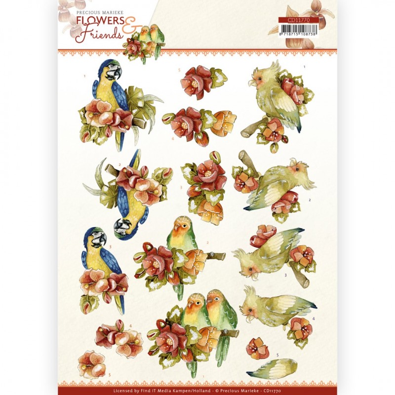 3D Cutting Sheet - Precious Marieke - Flowers and Friends - Flowers on Branch