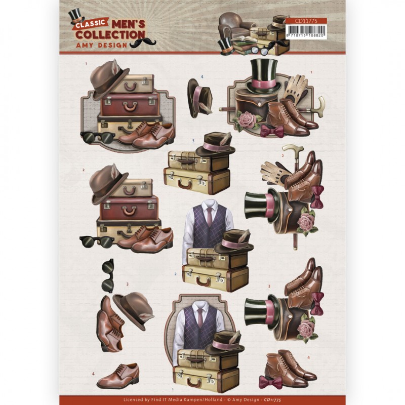 3D cutting sheet - Amy Design – Classic men's Collection - Gentleman