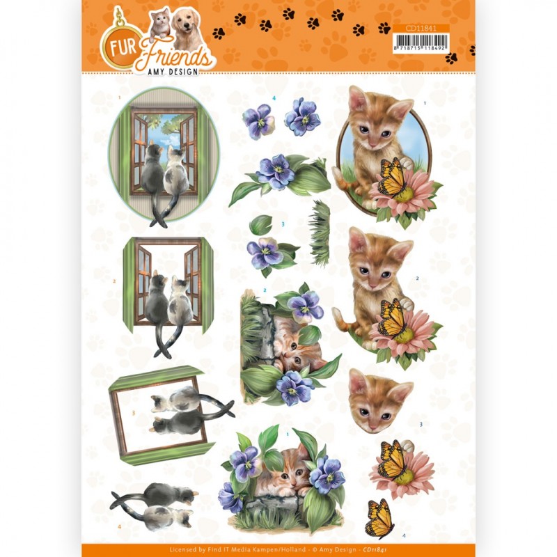 3D Cutting Sheet - Amy Design - Fur Friends - Cats at the Window