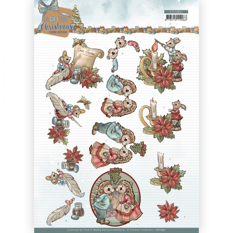 3D Cutting Sheet - Yvonne Creations - A Gift for Christmas - Dear santa