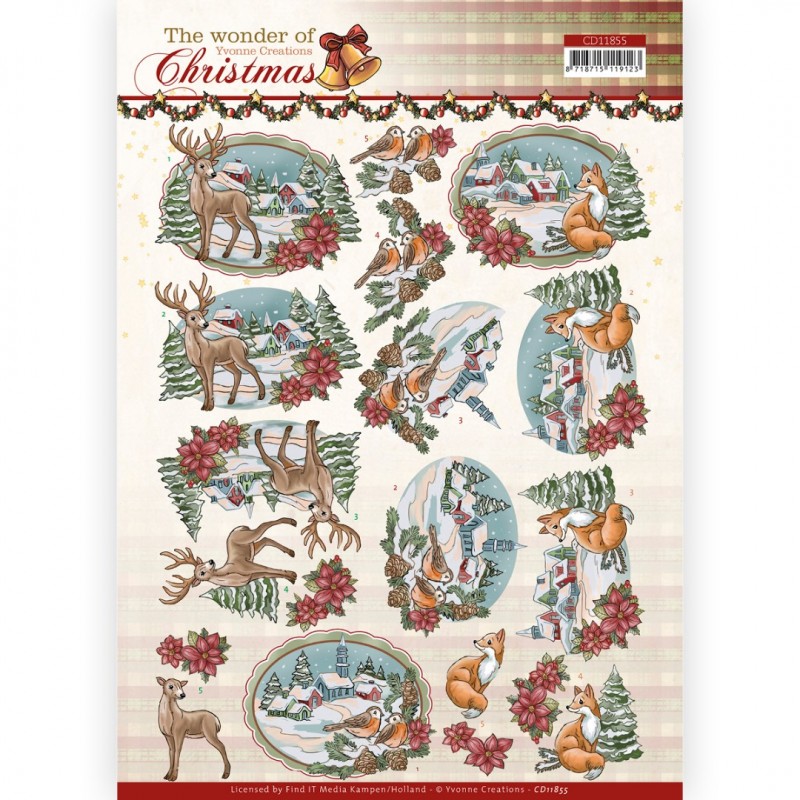 3D Cutting Sheet - Yvonne Creations - The Wonder of Christmas - Wonderful Village