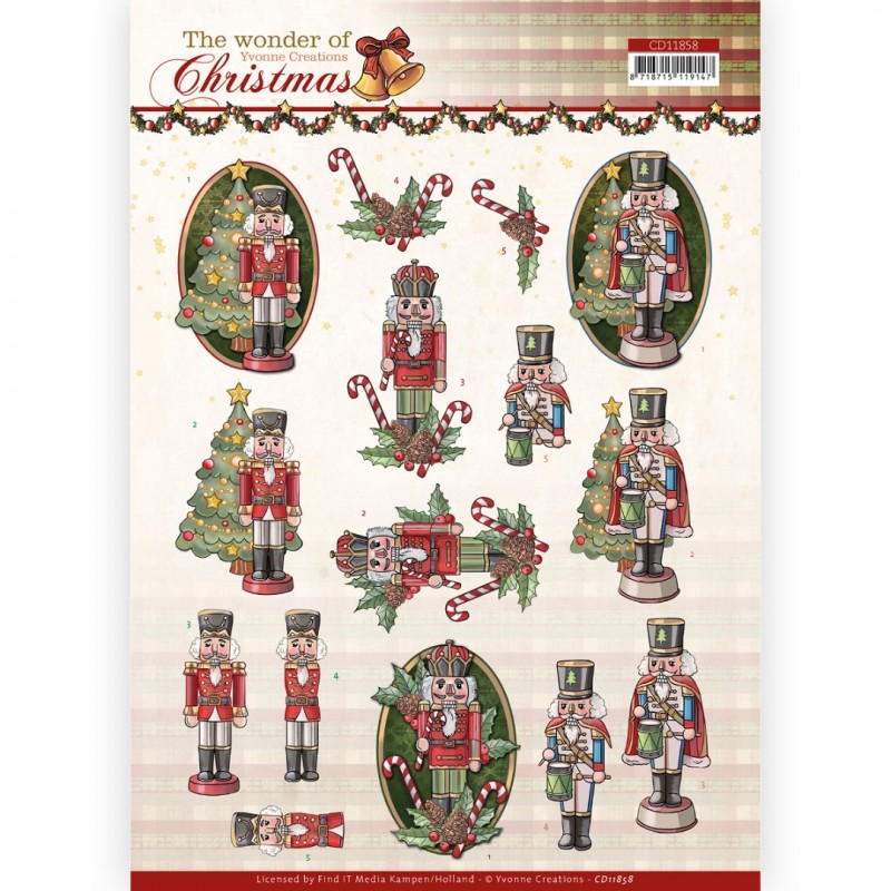 3D Cutting Sheet - Yvonne Creations - The Wonder of Christmas - Wonderful Nutcrackers