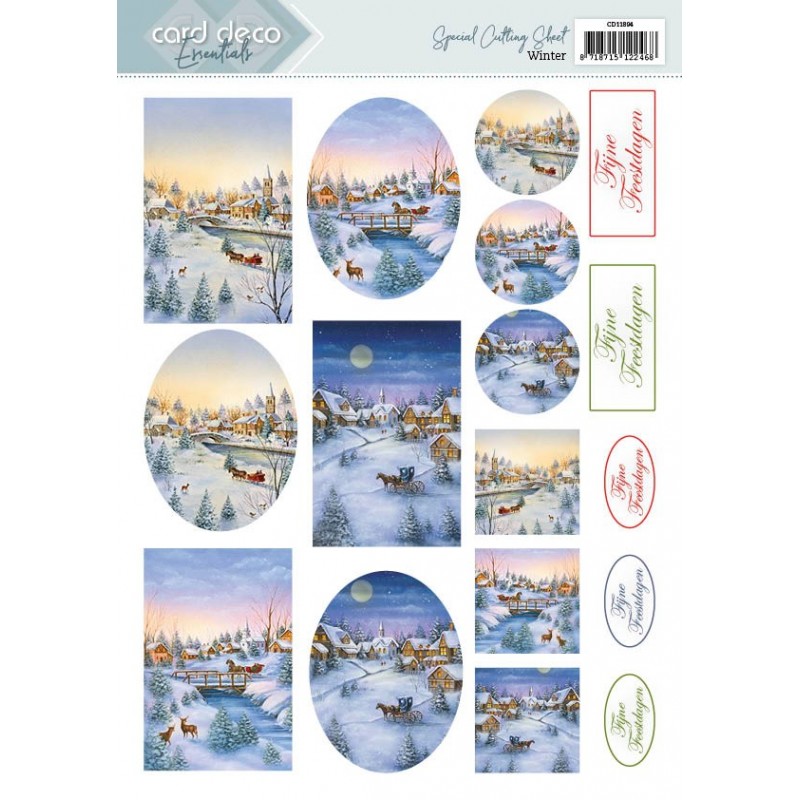 Scenery  Cutting Sheets - Card Deco Essentials - Winter - Dutch