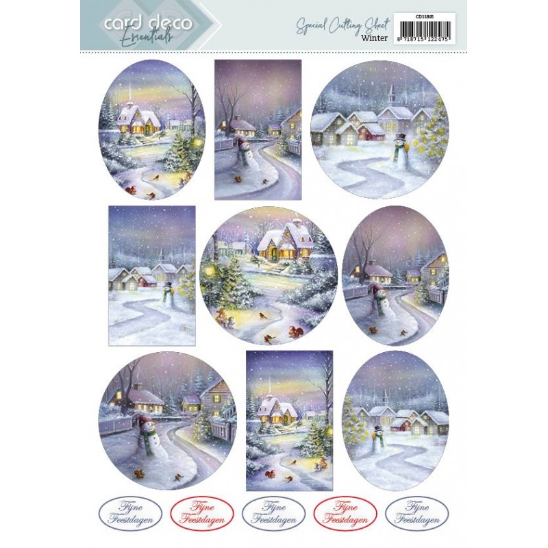 Scenery  Cutting Sheets - Card Deco Essentials - Winter - Dutch