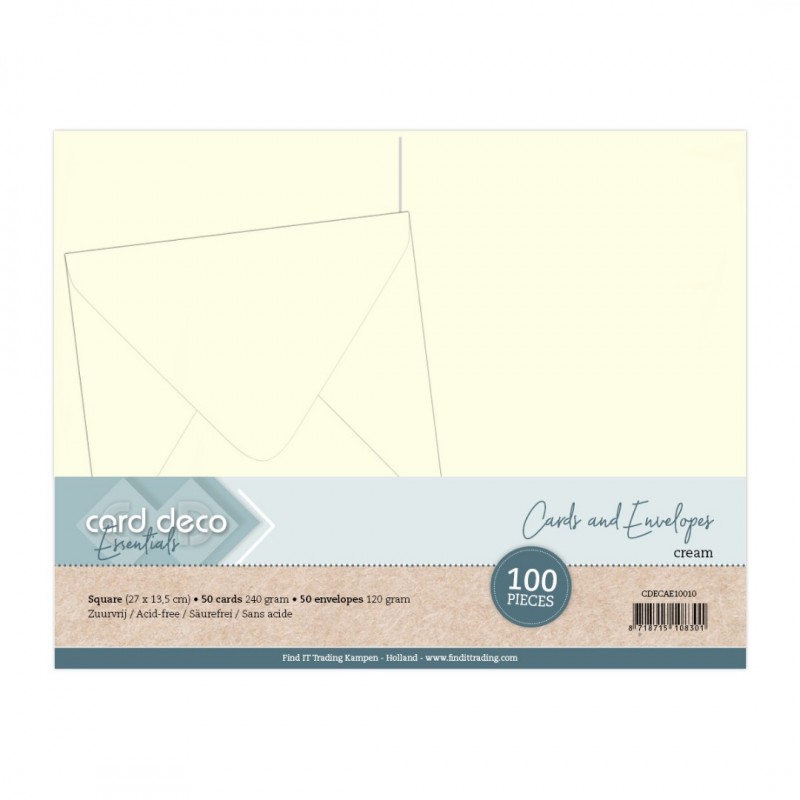 Square Cards and Envelopes 135x135 100PK Cream