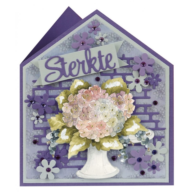 Dies - Precious Marieke - Purple Passion - Wall with Pansies