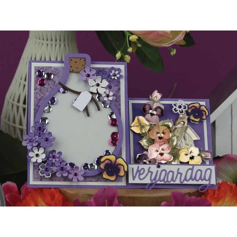 Dies - Precious Marieke - Purple Passion - Vase with Pansies